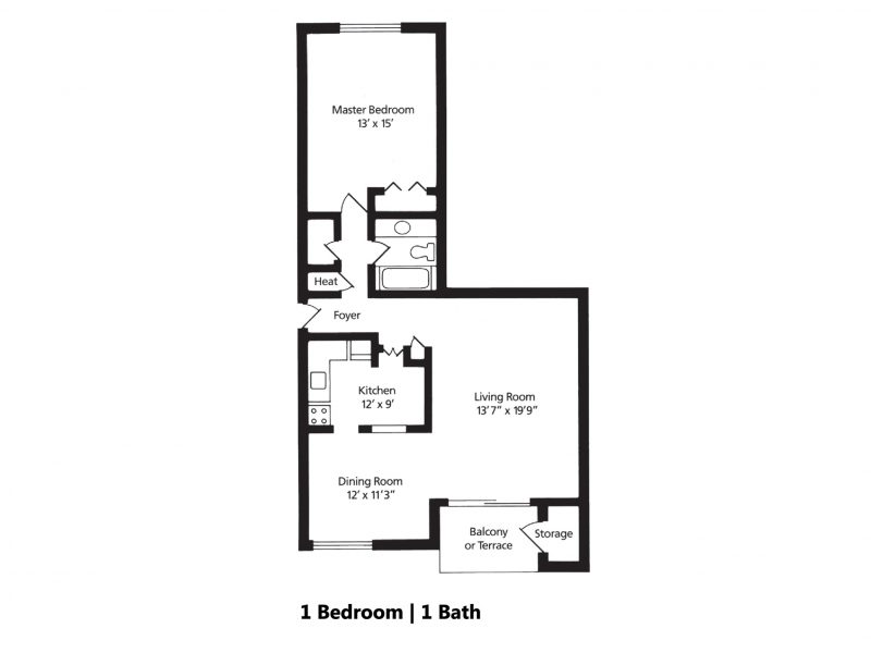 one bedroom, one bath with den